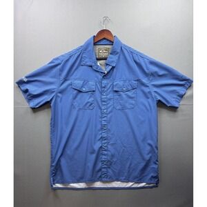 Drake Clothing Company Blue Gingham Short Sleeve Button Up Shirt Men's Size L